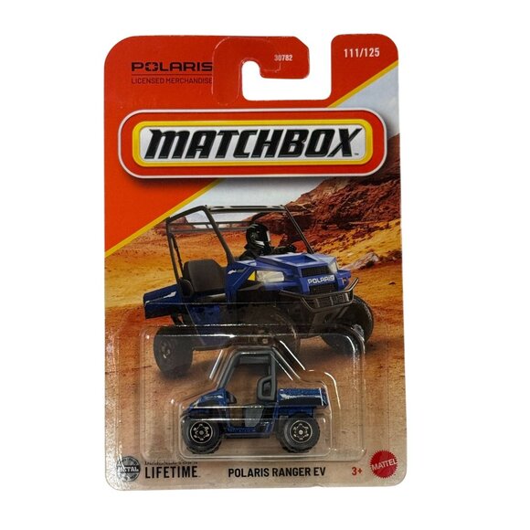 Matchbox Polaris Ranger EV Blue UTV 111/125 Diecast 1:64 NOC - Picture 1 of 3